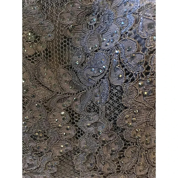 NEW La Femme 24926 Lace and Jersey Trumpet Gown Dress Navy Size 6 - Picture 13 of 13